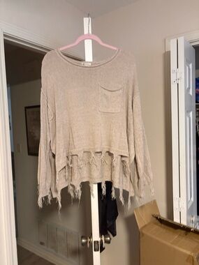 Versona Neutral Beige Knit Top
